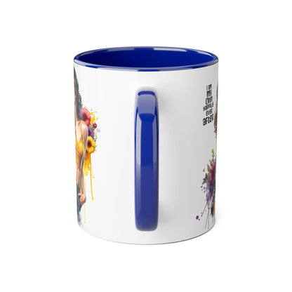 I Am My Own Happily Ever After Empowering Accent Mug, Inspirational Coffee Cup, Self-Love Gift, Vibrant Artwork Mug, Unique Floral Design, Cute Kitchen Decor