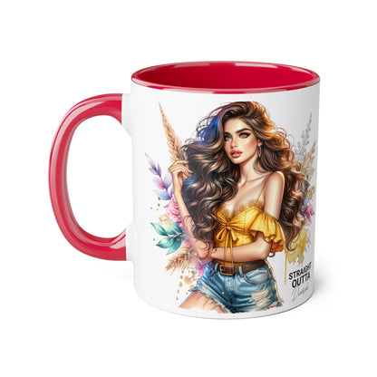 Straight Outta Divorced Humoristic Vibrant Accent Mug for Coffee Lovers, Perfect Gift for Birthdays, Anniversaries, or Home Decor