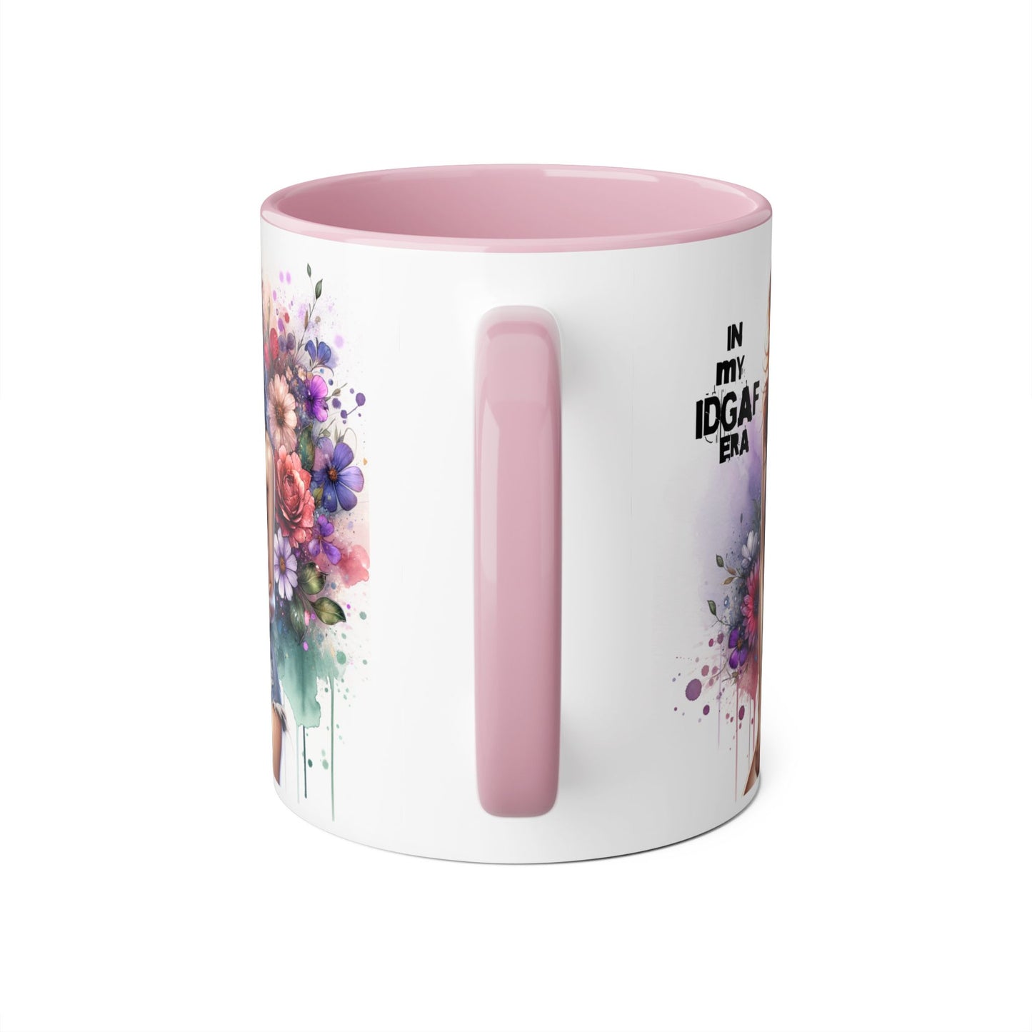 Colorful Floral IDGAF Mug, Inspiring Coffee Cup, Gift for Her, Sassy Drinkware, Unique Floral Mug, Birthday Gift