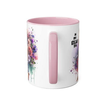 Colorful Floral IDGAF Mug, Inspiring Coffee Cup, Gift for Her, Sassy Drinkware, Unique Floral Mug, Birthday Gift