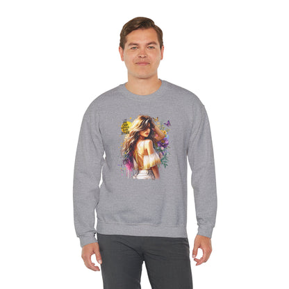 I Am My Own Happily Ever After  Chic Floral Art Crewneck Sweatshirt, Unisex Sweatshirt, Cozy Fashion, Gift for Her, Spring Style, Art Sweater
