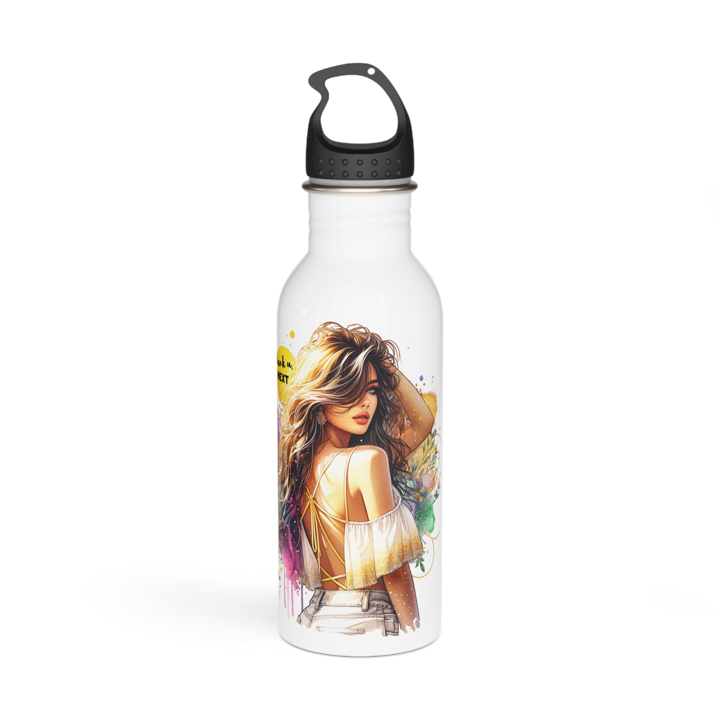 Thank U, Next Colorful Stainless Steel Water Bottle with Artistic Design, Outdoor Hydration, Gift for Her, Fitness Accessory, Unique Water Bottle, [...]