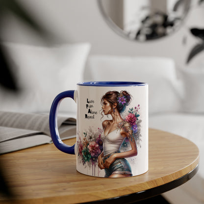 Floral Inspirational Accent Mug, 11oz - Motivational Gift for Mindfulness, Coffee Lovers, Self-Care, Birthday, Home Decor