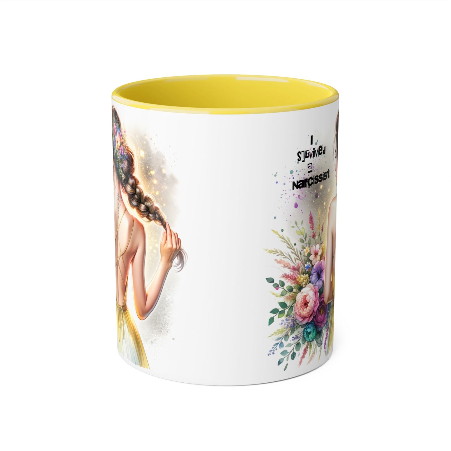 Floral Inspirational Mug, Gift for Friends, Self-Love Motivational Coffee Cup, Women's Empowerment, Birthday Present