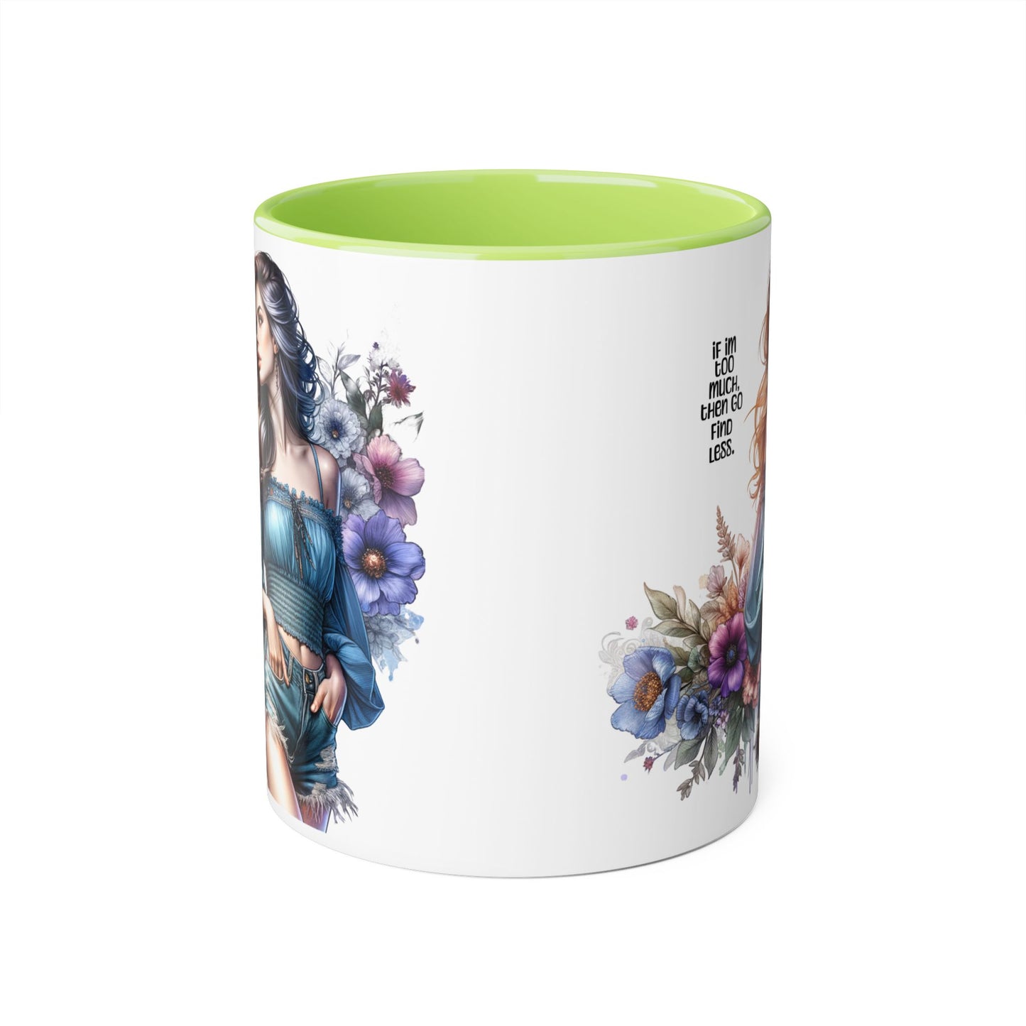 Floral Art Accent Mug, Inspirational Coffee Cup, Gift for Her, Flower Design Mug, Motivational Tea Mug, Unique Housewarming Gift