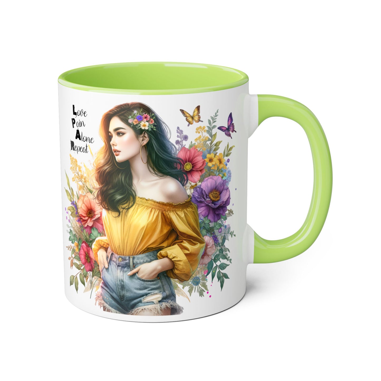 Whimsical Floral Accent Mug, Inspirational Gift for Friends, Nature Lovers, Home Décor, Coffee/Tea Mug, Unique Art