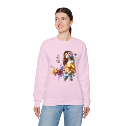 Lost You And Found Me Floral Art Crewneck Sweatshirt, Cozy Unisex Sweater, Gift for Her, Spring Fashion, Inspirational Quote Apparel