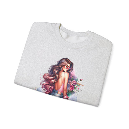1-800-Boys-Lie Stylish Floral Graphic Sweatshirt, Cozy Crewneck Sweatshirt for Women, Gift for Her, Casual Fashion Top, Spring Wardrobe Essential