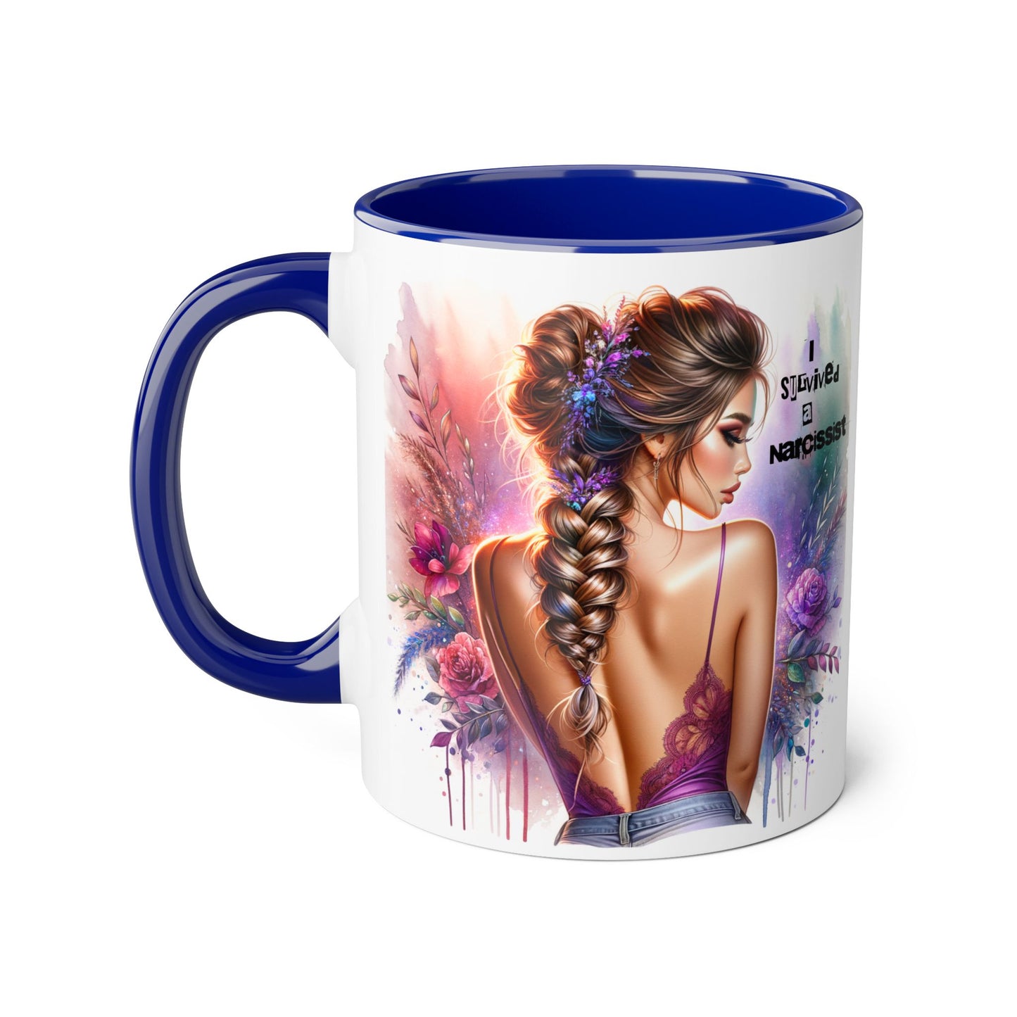 Artistic Accent Mug, Beautiful Coffee Cup, Unique Gift Idea, Home Décor, Self-Love Reminder, Floral Art Mug, Motivational Tea Cup