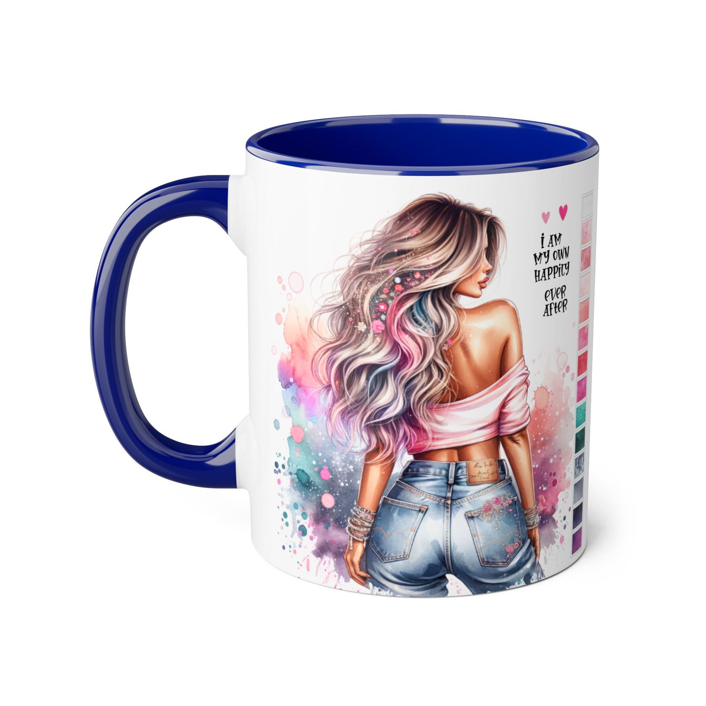 I Am My Own Happily Ever After Colorful Inspirational Accent Mug - Perfect for Coffee Lovers, Art Enthusiasts, Gift Ideas, Motivational Coffee Cup, Cozy Vibes
