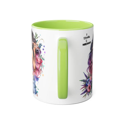 Chic Floral Accent Mug, Inspirational Gift, Ideal for Coffee Lovers, Home Decor, Unique Birthday Gift, Stylish Ceramic Cup