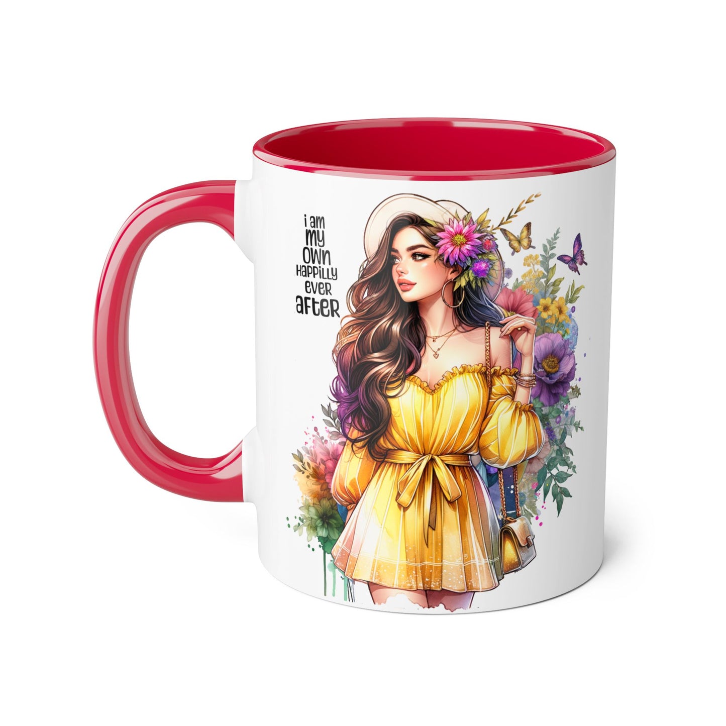I Am My Own Happily Ever After Empowering Accent Mug: My Own Aesthetic Ever After, Unique Gift, Inspirational Coffee Cup, Artistic Drinkware, Home & Office Decor