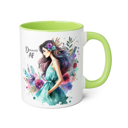 Divorced AF Accent Mug - Inspirational Coffee Cup, Unique Gift for Newly Divorced, Motivational Drinkware, Self-Care Mug