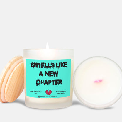 Smells Like A New Chapter-Candle Frosted (Pink Wick) Glass