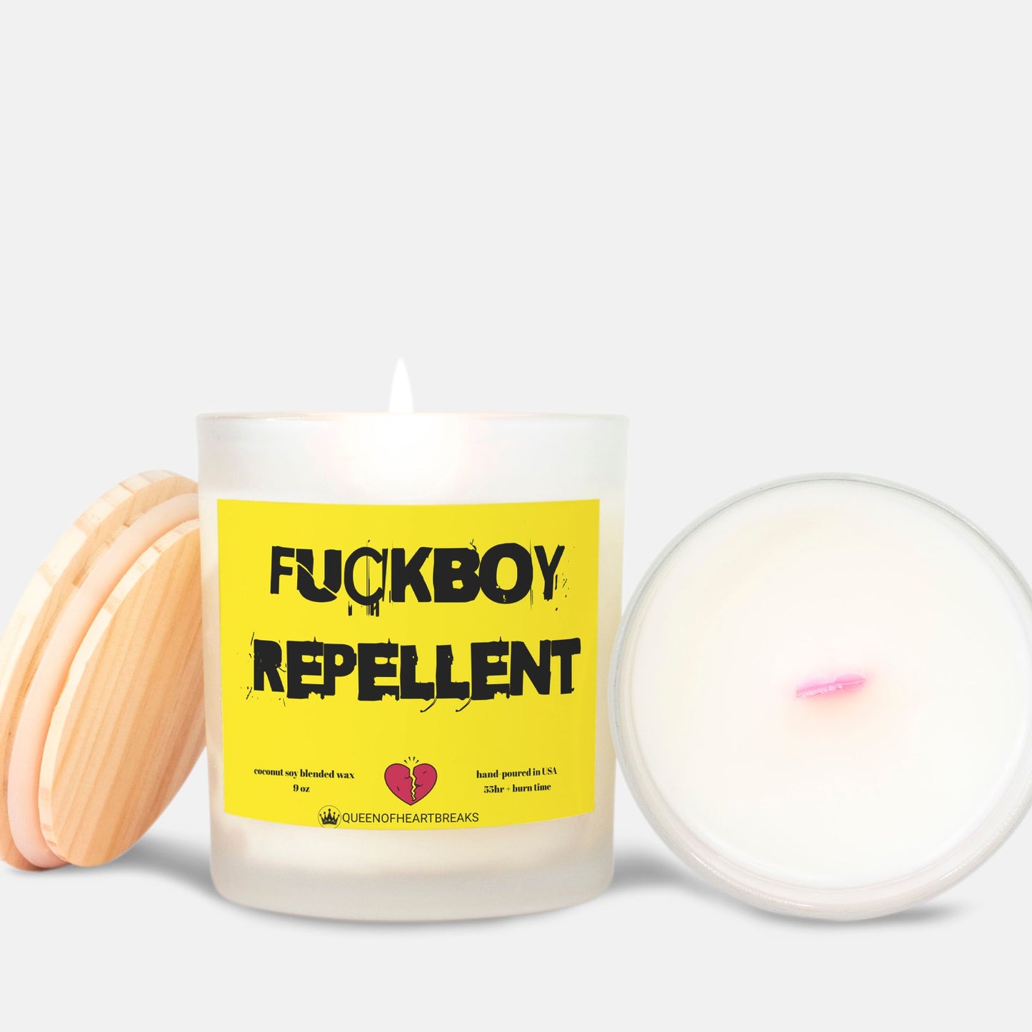 Fuckboy Repellent-Candle Frosted (Pink Wick) Glass