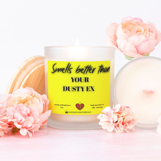 Smells Better Than Your Dusty EX Candle Frosted (Pink Wick) Glass