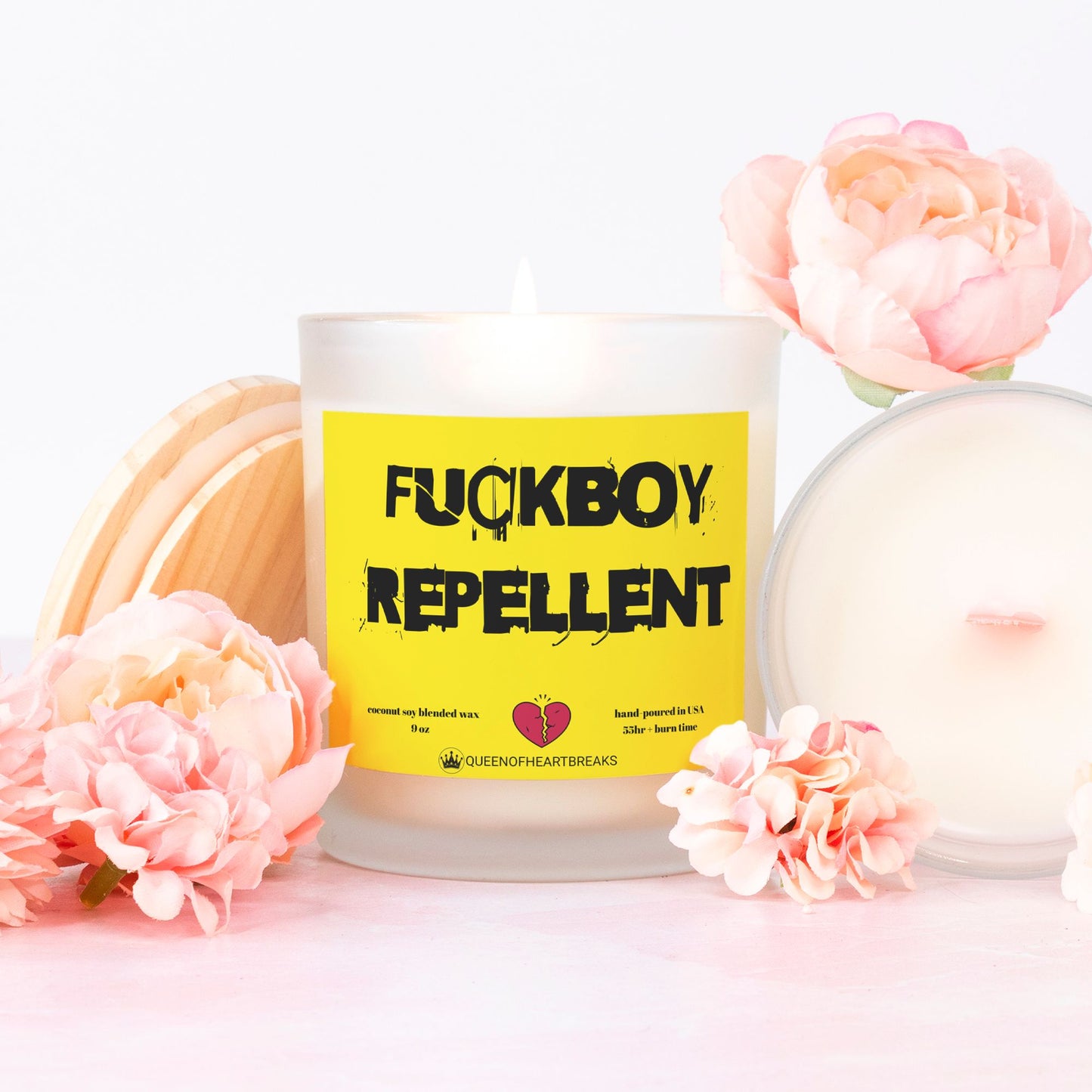 Fuckboy Repellent-Candle Frosted (Pink Wick) Glass