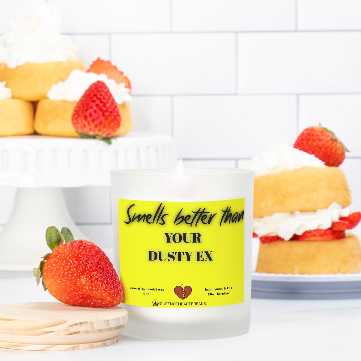 Smells Better Than Your Dusty EX Candle Frosted (Pink Wick) Glass
