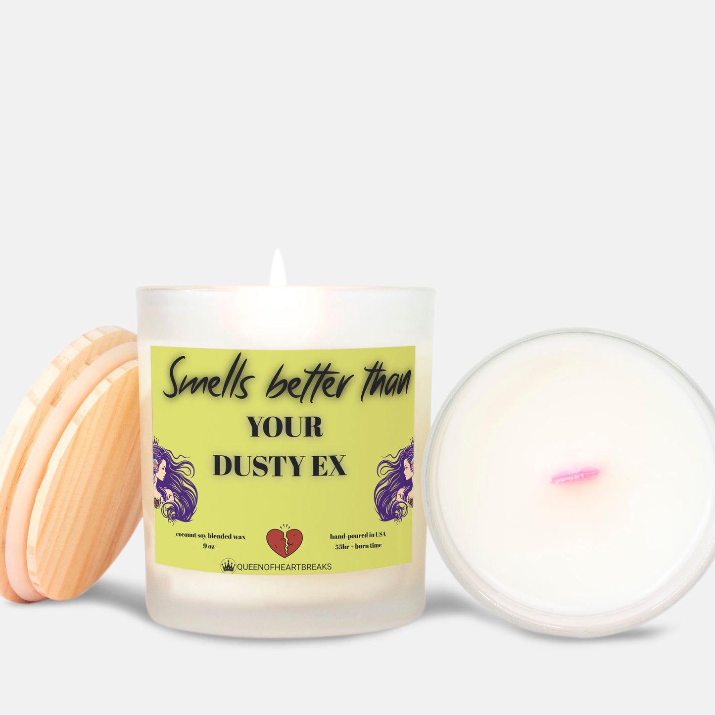 Smells Better Than Your Dusty EX Candle Frosted (Pink Wick) Glass